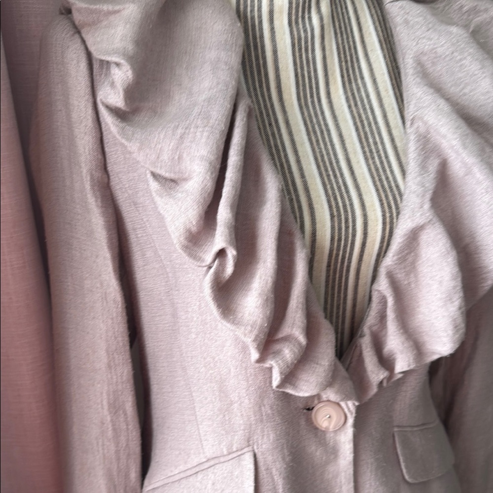 BCBGMaxAzria Pink Ruffled Blazer - Picture 2 of 6